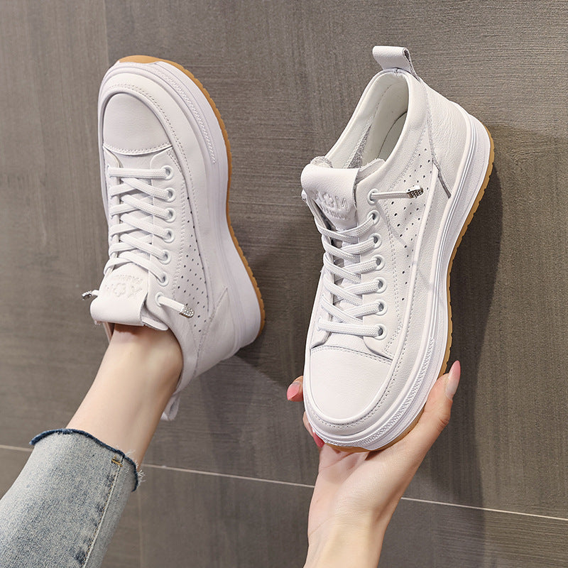 Women's Authentic Hollow Out White Summer Versatile Breathable Flat Women's Casual Shoes