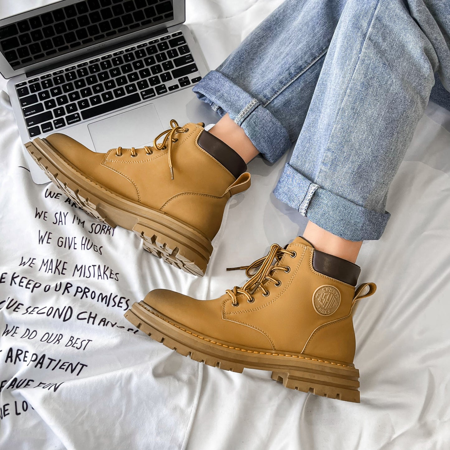 Women's & Men's Couple British Style Worker Big Toe Martin Boots