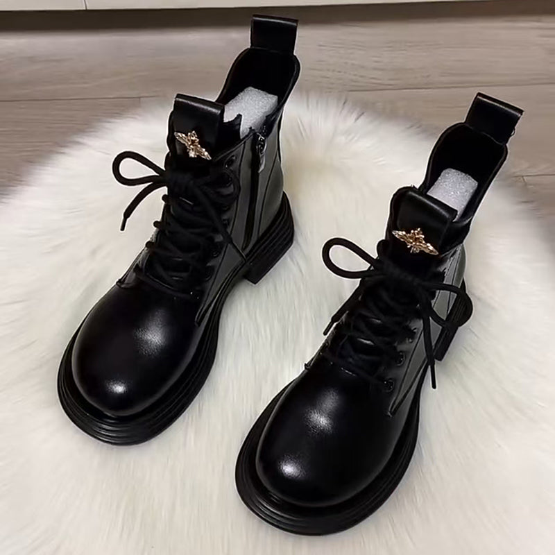 Women's Martin Veet British Style Fashion Platform Women's Leather Boots