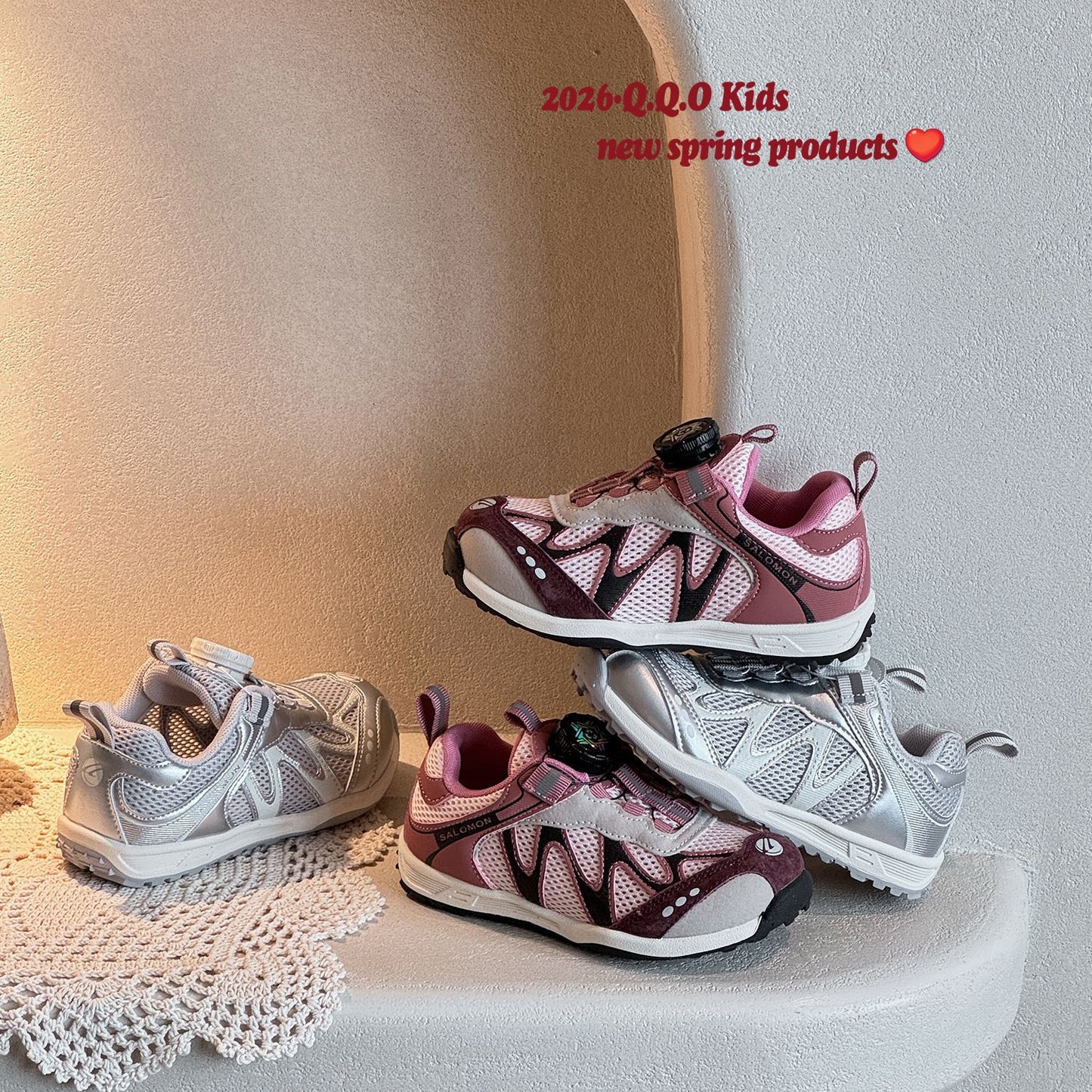 Children's Summer Single Mesh Boys Fashion Rotating Buckle Sneakers