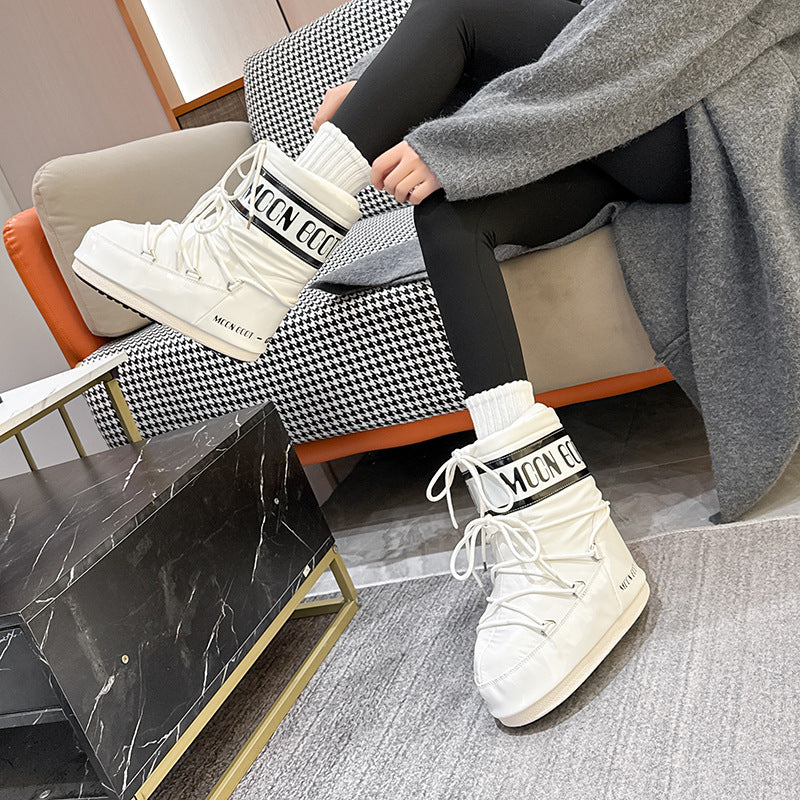 Women's Fashion Winter Thick Warm Sleeve Cotton Snow Boots