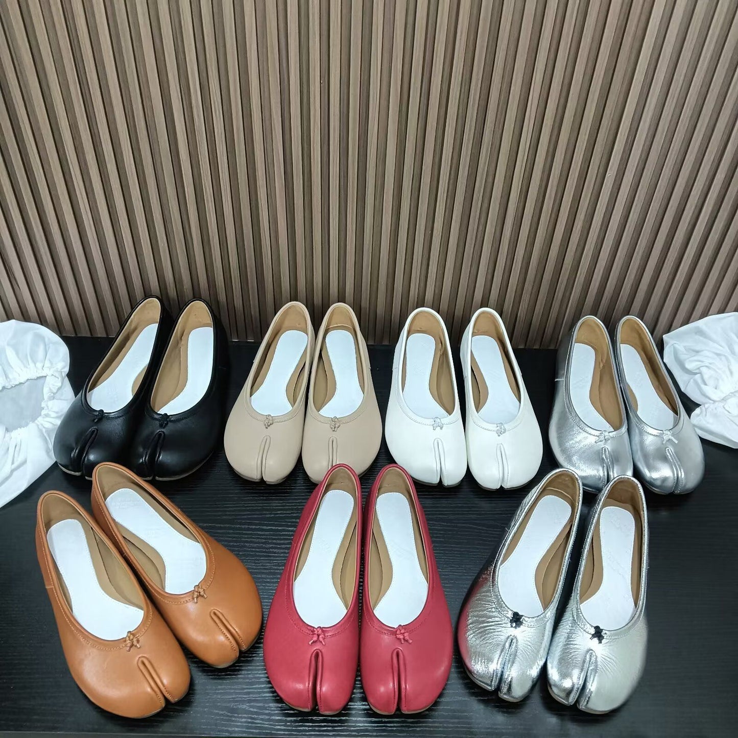 Women's Sheepskin Horseshoe Ballet Dancing Genuine Tabi Flat Women's Casual Shoes