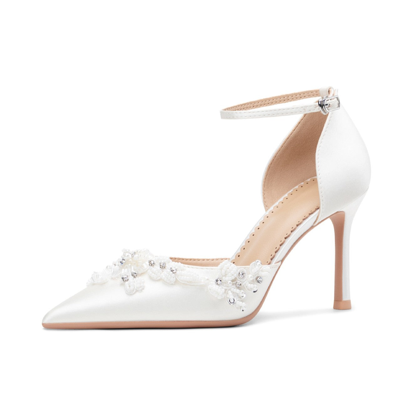 Women's Handmade Pearl Hollow Pointed Stiletto Temperament Sandals