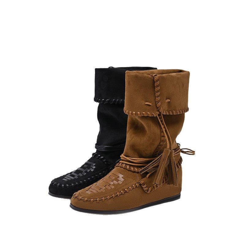 Boxing Slimming Relaxed Western Cowboy Flat Boots