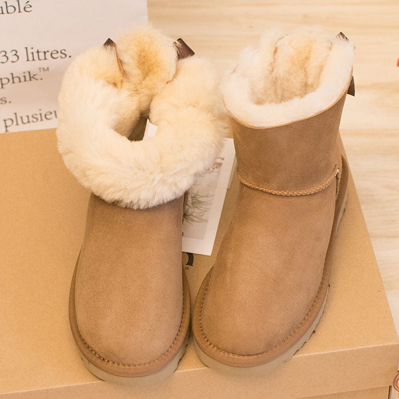 Women's Sheep Fur Integrated Veet Thickened Warm Breathable Women's Snow Boots