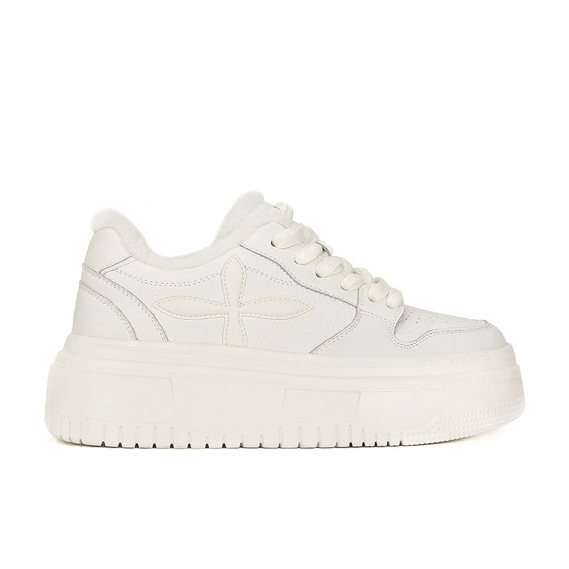 Women's Size Veet White Genuine Classic Style Thick Women's Casual Shoes