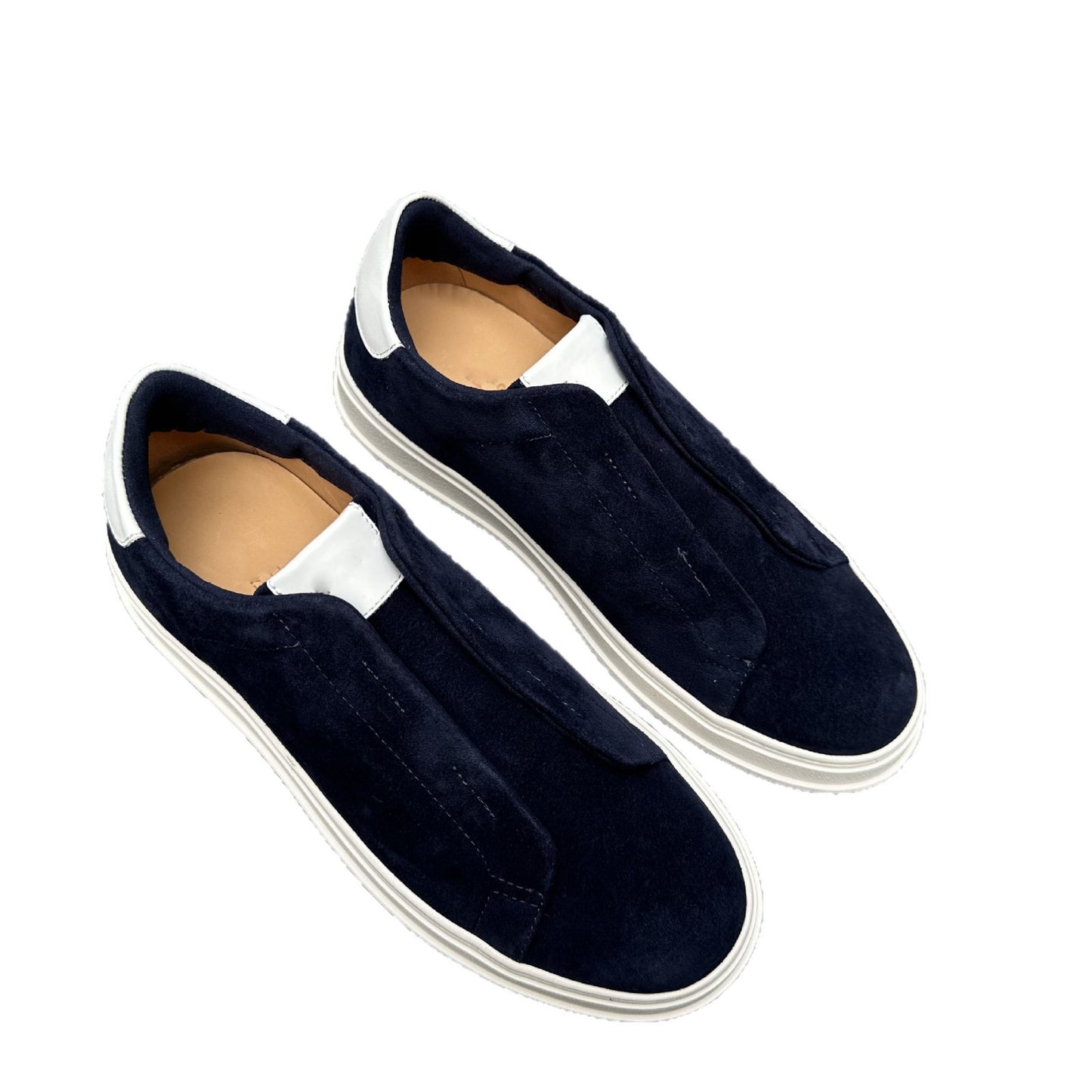 Men's Elastic Band Cow Split Lazy Flat Men's Shoes
