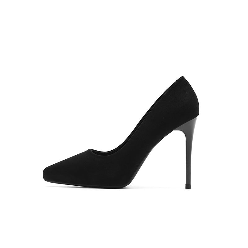 Elegant Pointed Toe Pumps Height Increasing Insole Waterproof Platform High Heels