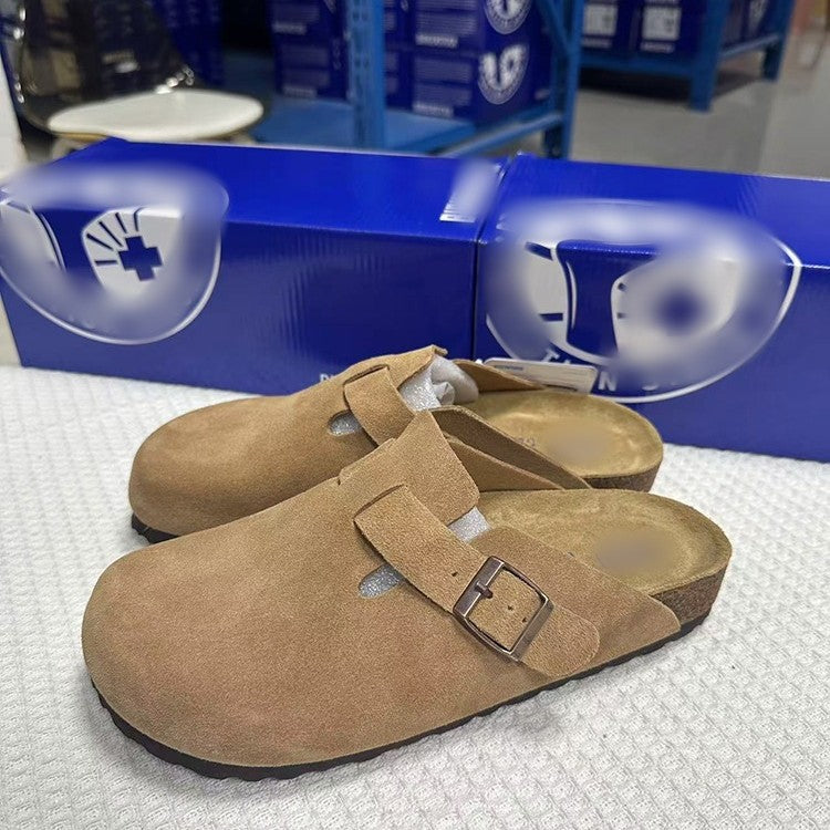 Women's & Men's Cork Sole Half Pack Thick Bottom Slippers