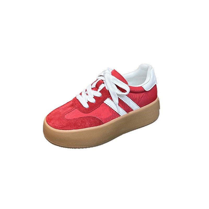 Women's Thick-soled Small Height Increasing Insole German Training Spring Fashion Retro Women's Casual Shoes
