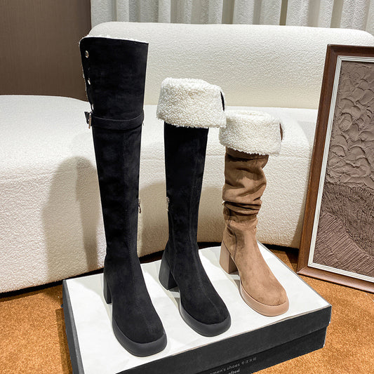 Women's Knee Long Winter Knee-high Socks Stocking Thick Boots