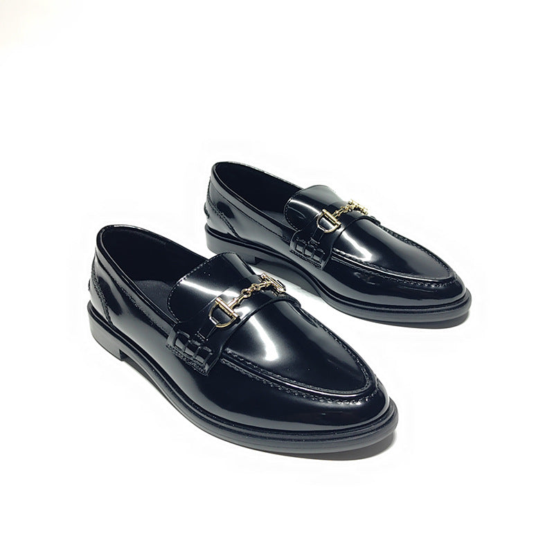 Women's Autumn Round Toe Slip-on Flat Bottom Pumps British Women's Casual Shoes