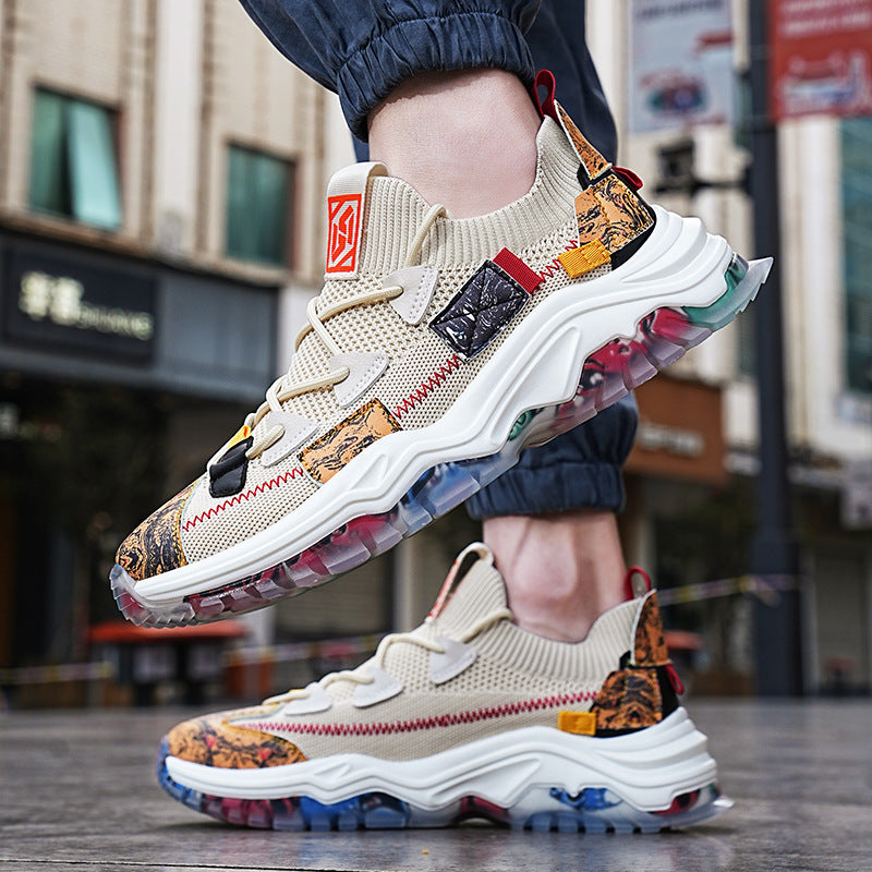 Men's National Fashion Flying Woven Platform Dad Sneakers