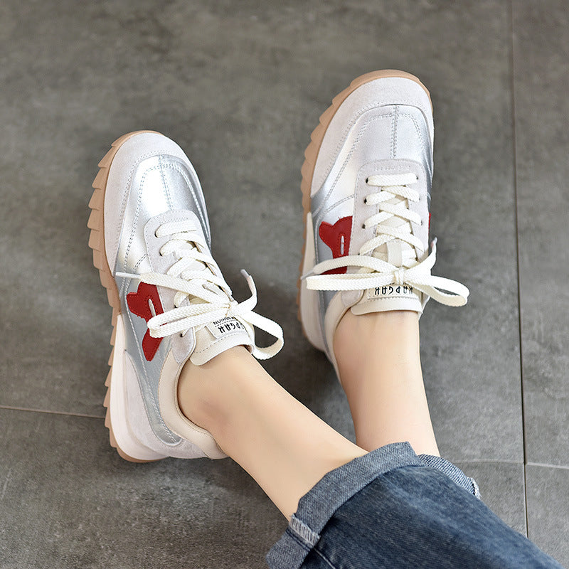 Women's Of Genuine Versatile Flat Four Pumps Casual Shoes