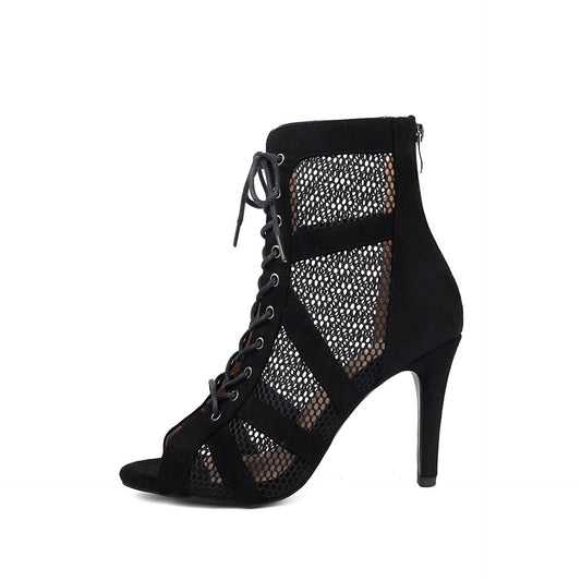 Dance High Dancing Thin Strap Fish Mouth Hollow Sandals