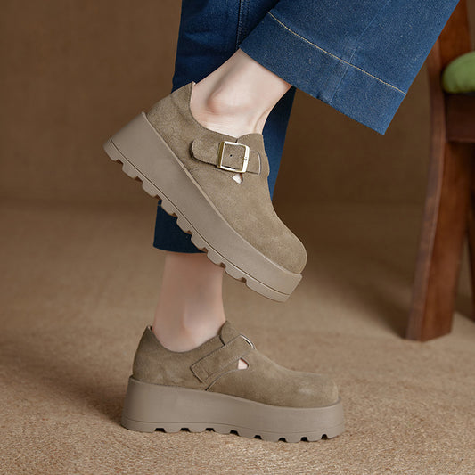 Women's Spring Retro Lazy Platform Fashion Thick Casual Shoes