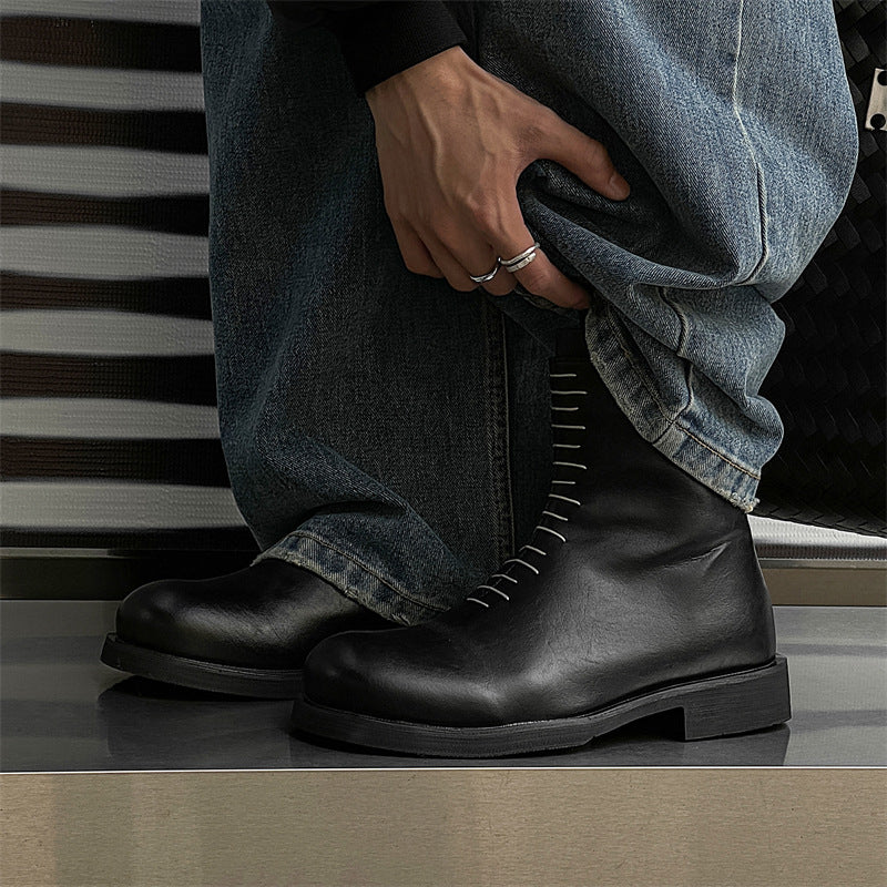 Men's Chelsea Thick Sole Height Increasing Worker Boots