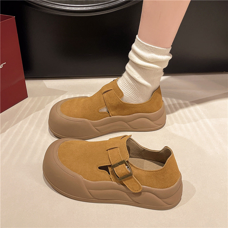 Women's Autumn Thick Bottom Velcro Pumps Height Casual Shoes