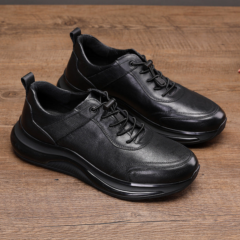 Men's Lightweight Breathable First Layer Cowhide Leather Shoes
