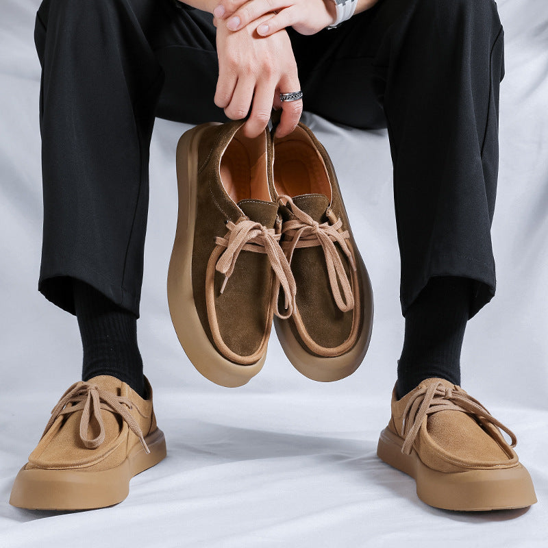 Cool Men's Fashion Suede Spring Green Sneakers