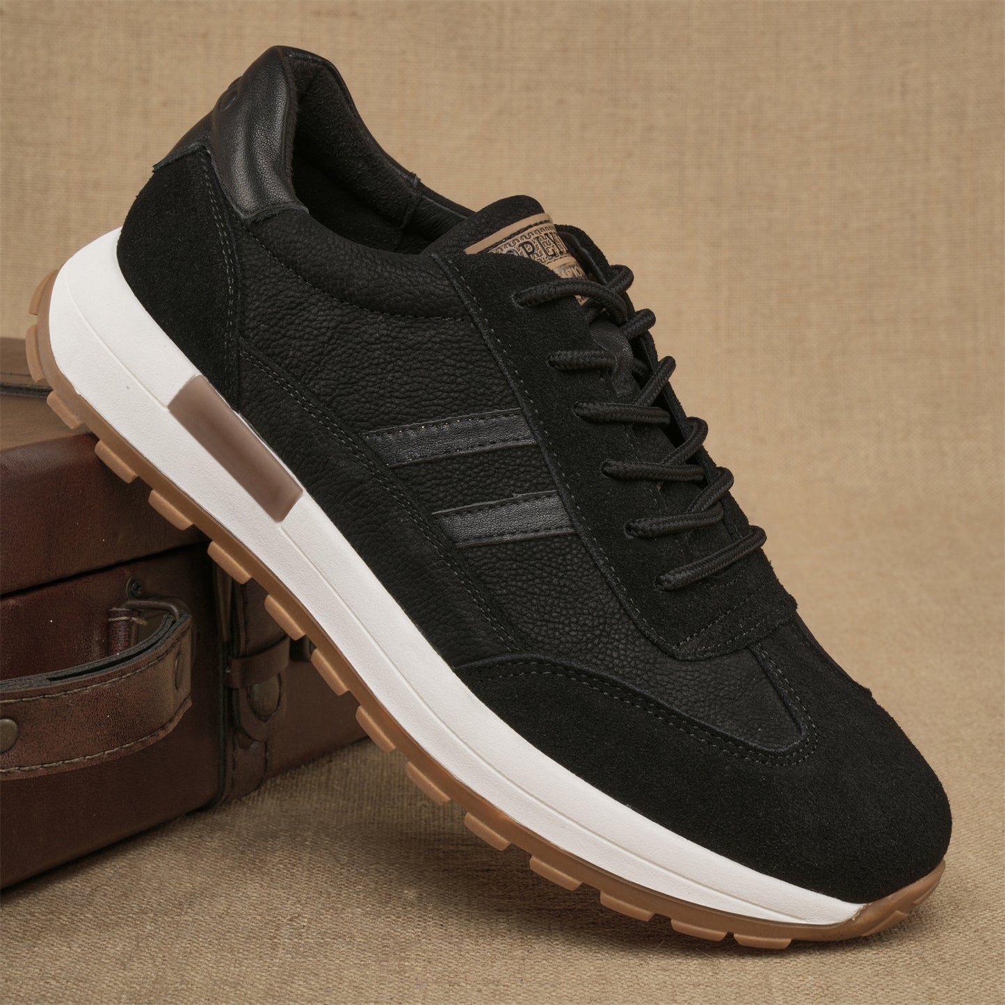 Men's Color Matching Trendy German Training Outdoor Hiking Leather Shoes