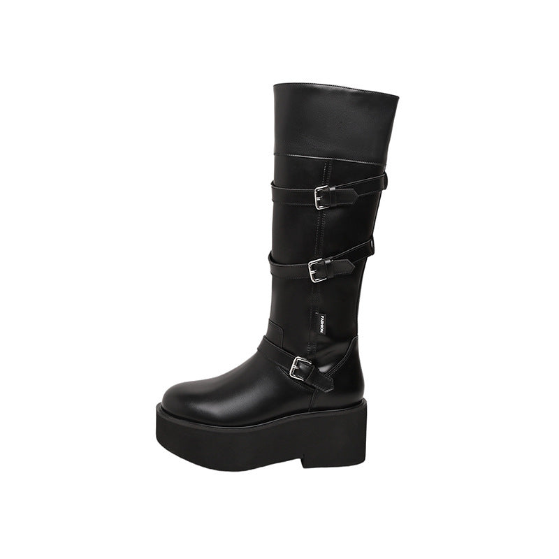 Women's Knight Thick Bottom Increased Shorty Long Boots