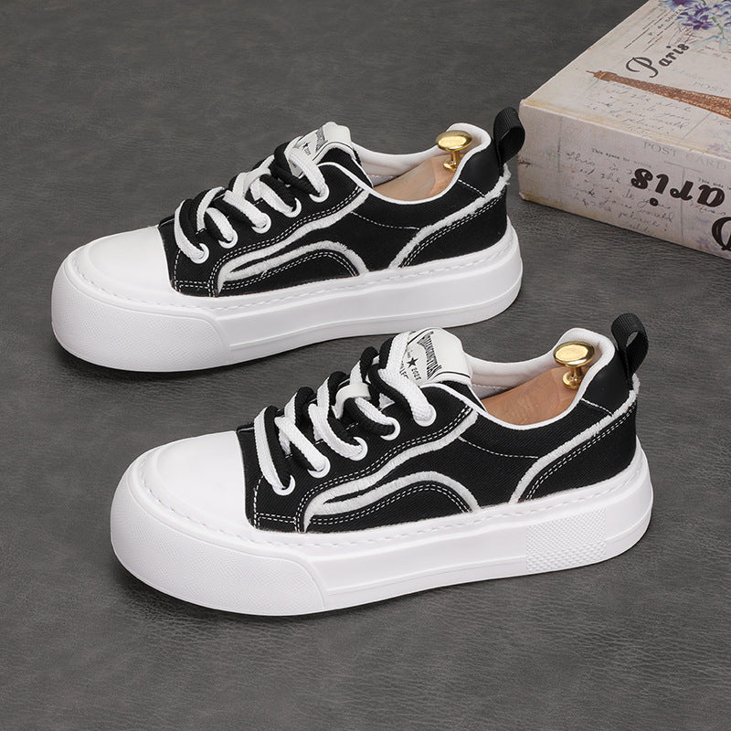 Men's Spring Chinese Style Breathable Plaid Lace Men's Canvas Shoes