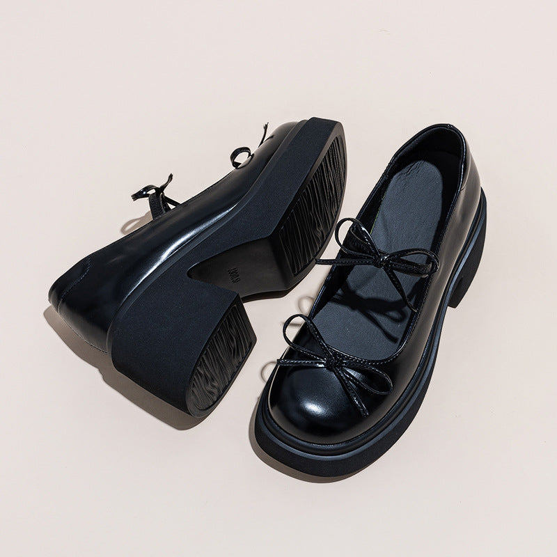 Women's Chunky Height Increasing Slip-on British College Style Women's Fashion Shoes