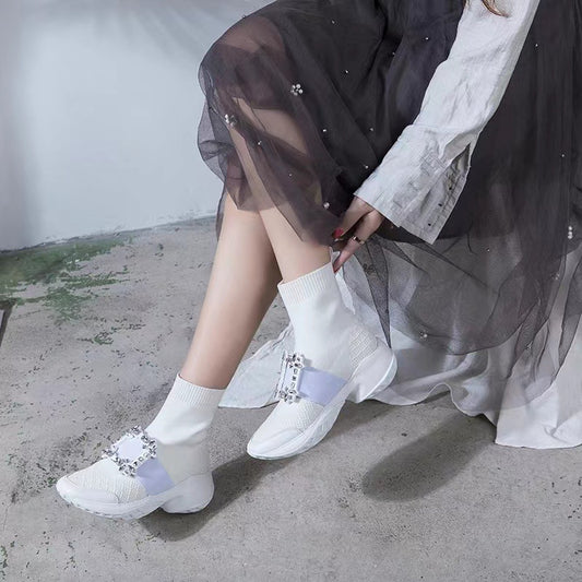 Women's Buckle Sock Trendy Super Popular Thick Sneakers