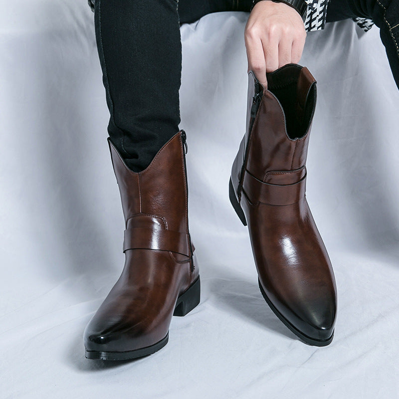 Men's British Martin Fashionable Western Black Chelsea Boots