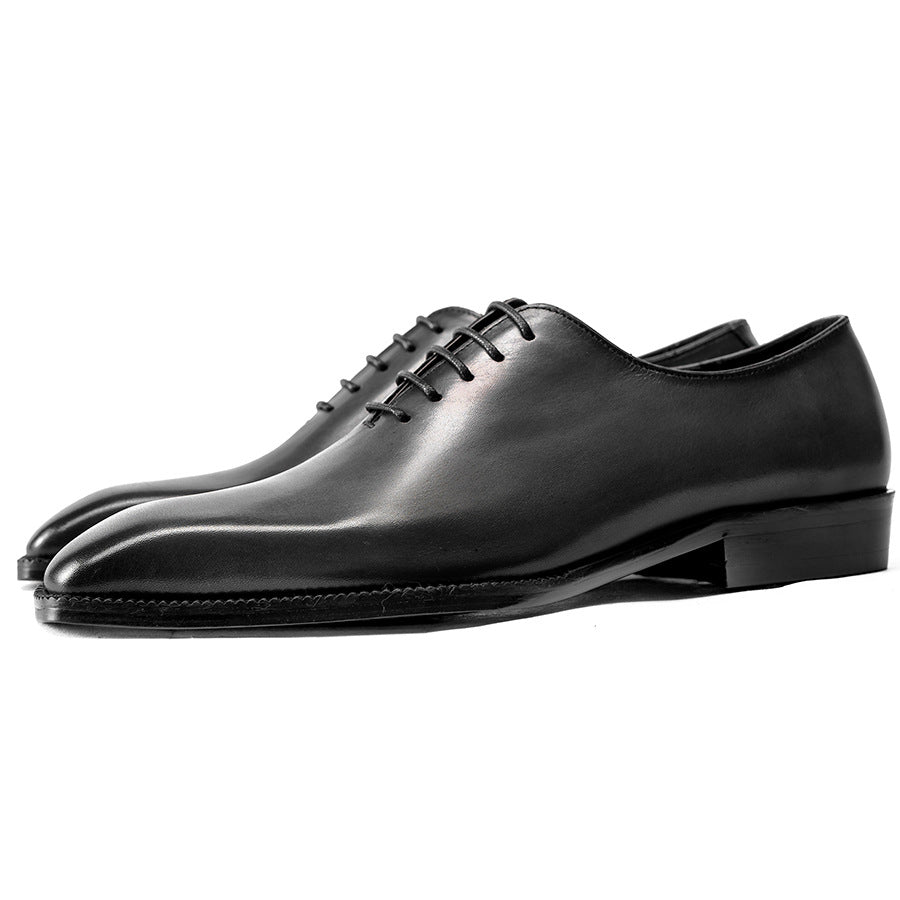 Men's One-piece Oxford Formal Wear Genuine British Men's Business Leather Shoes