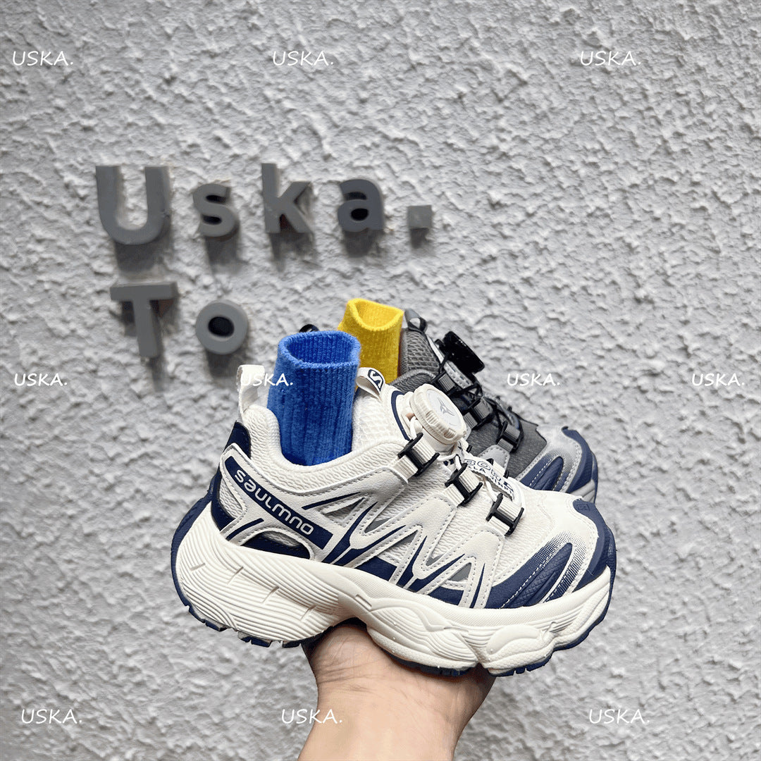 Children's Spring Breathable Fashion Trendy Rotating Buckle Lightweight Soft Bottom Sneakers