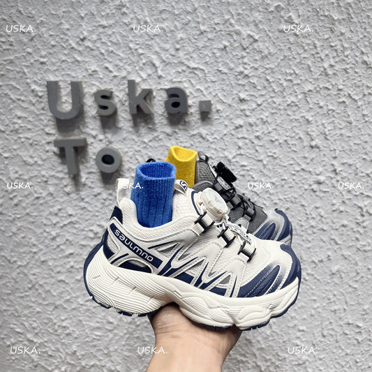 Children's Spring Breathable Fashion Trendy Rotating Buckle Lightweight Soft Bottom Sneakers