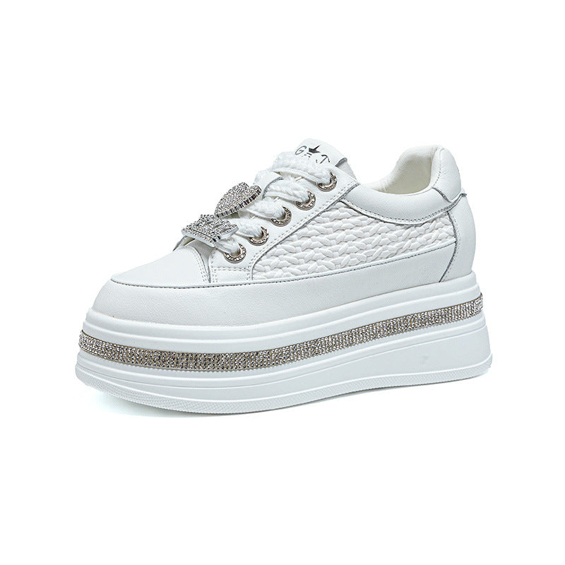 Thick Bottom Beads Background Rhinestone Heightened Easy Women's Casual Shoes