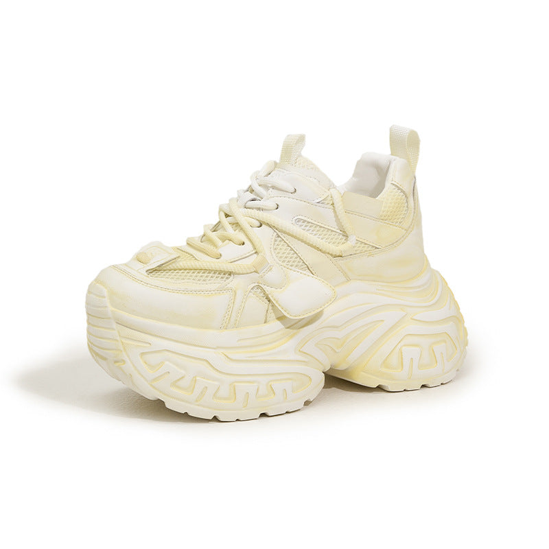 Women's Height Increasing Insole Dad Summer Platform Hollow Mesh Surface Brushed Women's Shoes