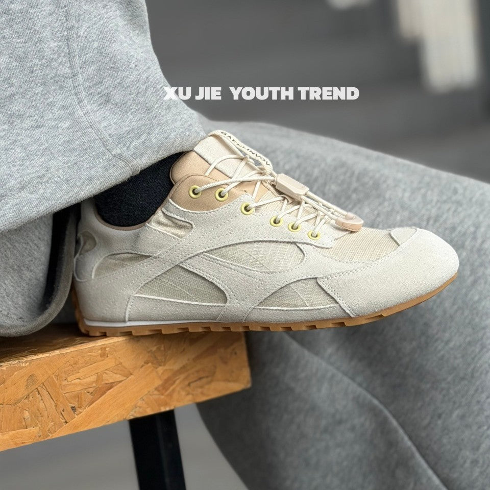 European Goods Retro Color Matching German Training Portable Soft Bottom Women's Casual Shoes