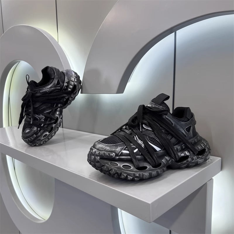 Men's Summer Thick-soled Sports Mesh Elevator Breathable Casual Shoes