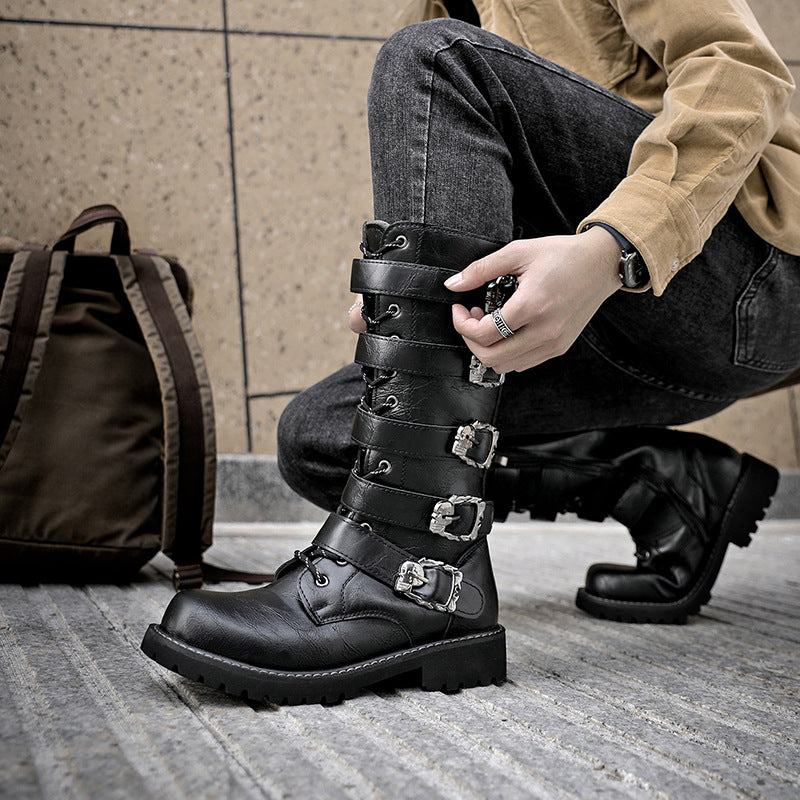 Men's Korean Style Trendy Martin High Leg Boots