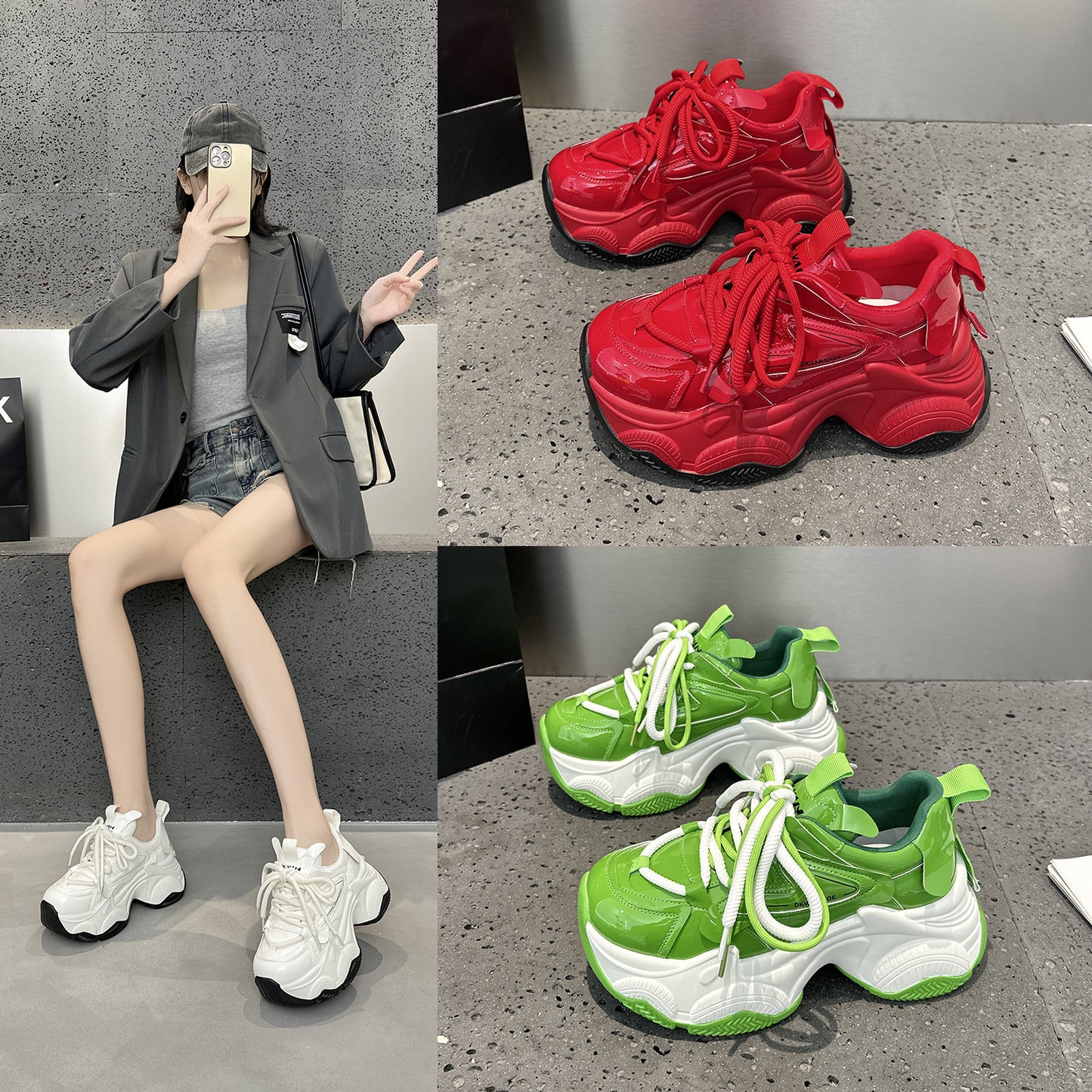 Women's Fashion Platform Dad Spring Elevator Wild Super Casual Shoes