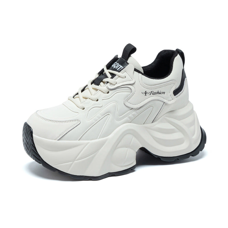 Women's Spring Small Wedge Platform Height Increasing Insole Show Feet Fashion Men's Shoes