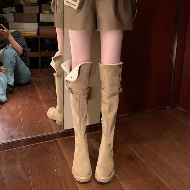 Women's Knee Knight Thick Bottom Fleece-lined Long Snow Boots