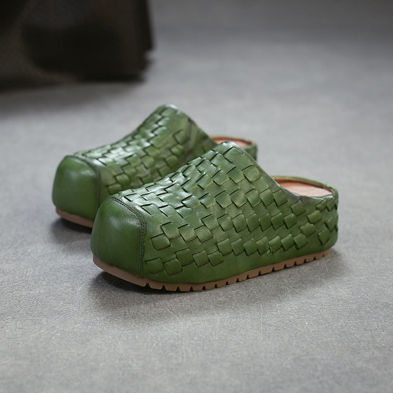 Women's Hand-woven Toe Box For Outdoors Platform Slippers