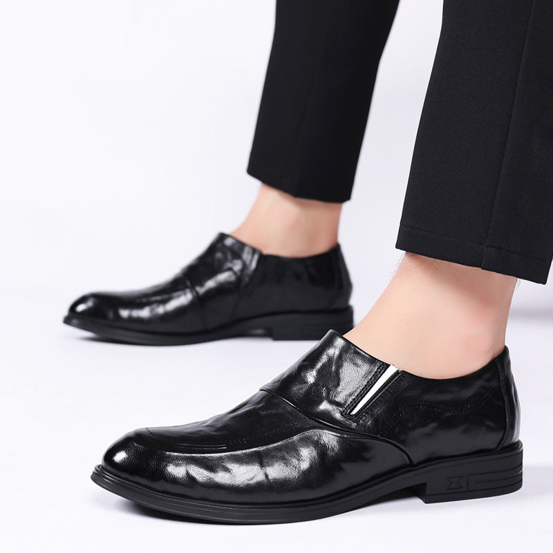 Men's Layer Cowhide Formal Business Pointed Toe Leather Shoes