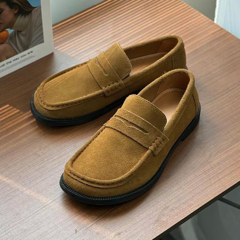 Men's Summer Simple Retro Slip-on British Style Trendy Fashion Men's Casual Leather Shoes