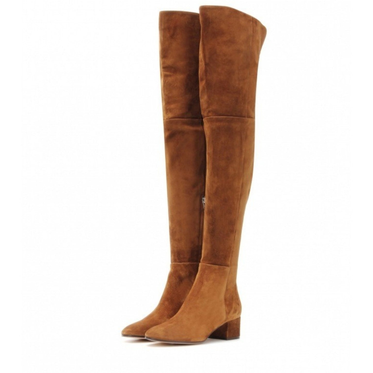 Women's The Knee Fashion Round Toe Mid Women's Leather Boots