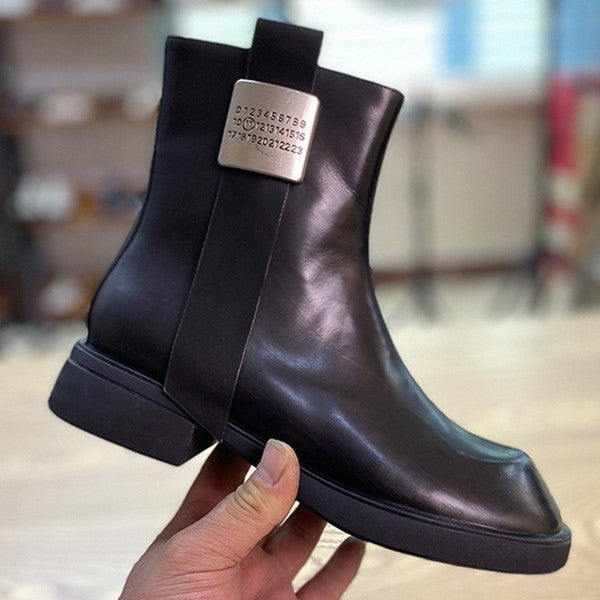 Women's European Goods Thick Bottom Mid Fashion Women's Leather Boots