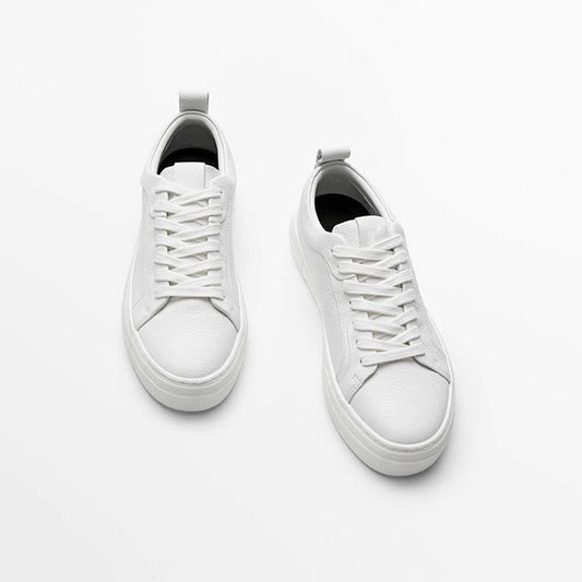 Women's Round Head Platform White Korean Fashion Women's Casual Shoes