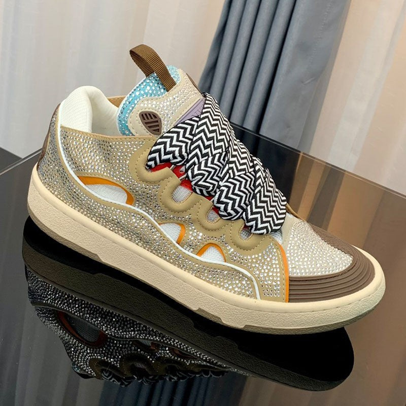 Women's & Men's Spring Low Trendy Couple Rhinestone Raise Men's Shoes