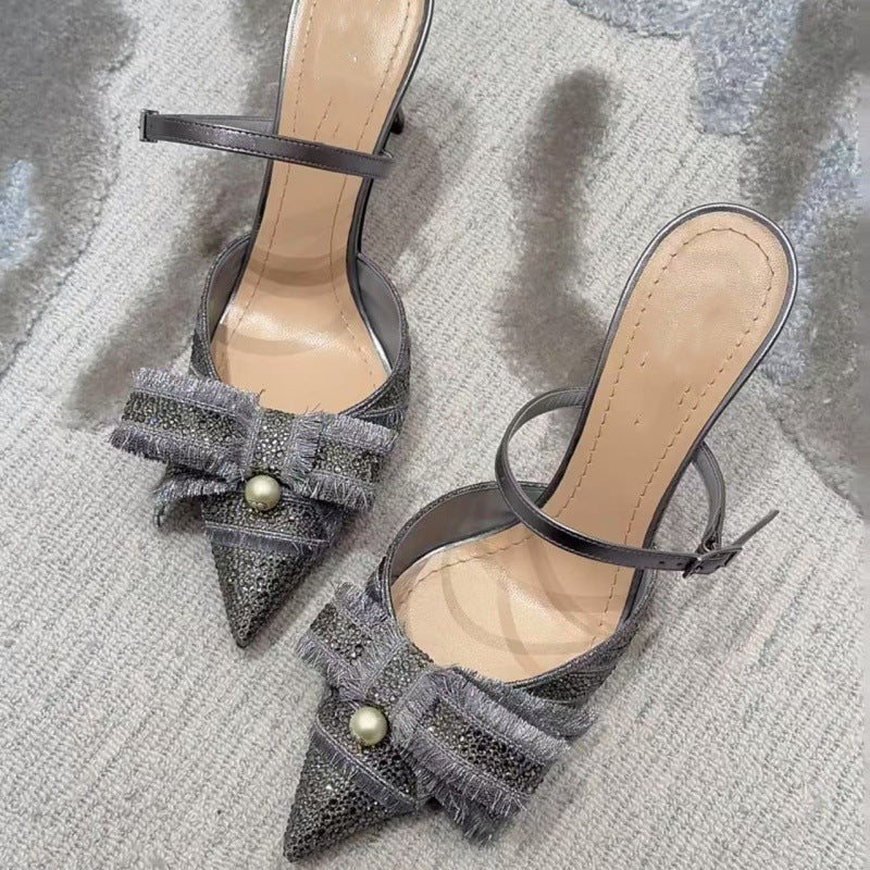 Style Pearl Kitten Mary Jane Pointed Sexy Heels