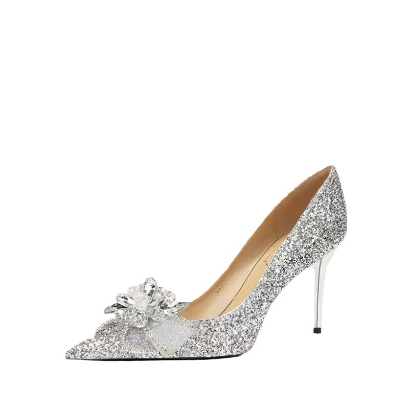 Reception Dress Bridal Crystal Bridesmaid French Women's Fashion Shoes